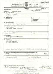  sourced from Death Certificate - Reginald LONG.