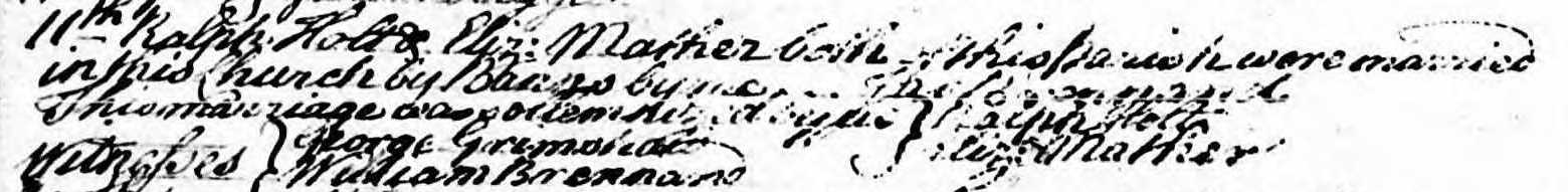 Taken on January 11th, 1768 and sourced from Certificate - Marriage.