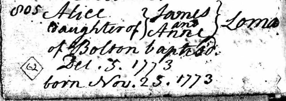 Taken in 1773 and sourced from England & Wales Non-conformist Registers (1567-1970).