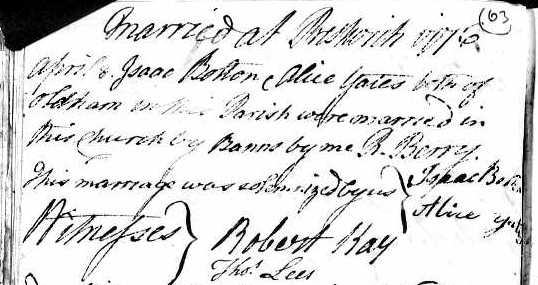 Taken on April 8th, 1776 and sourced from Certificate - Marriage.