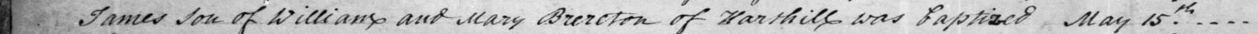 Taken on May 15th, 1785 in Harthill and sourced from Certificate - Baptism.