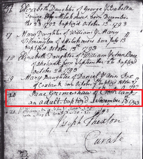 Taken in 1793 and sourced from Individual - George Dyson.