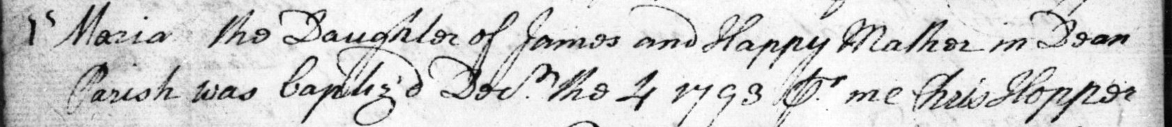 Taken on December 4th, 1793 and sourced from England & Wales Non-conformist Registers (1567-1970).