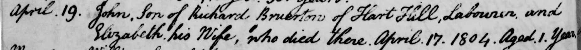 Taken on April 19th, 1804 in Harthill and sourced from Burial Records - Harthill.