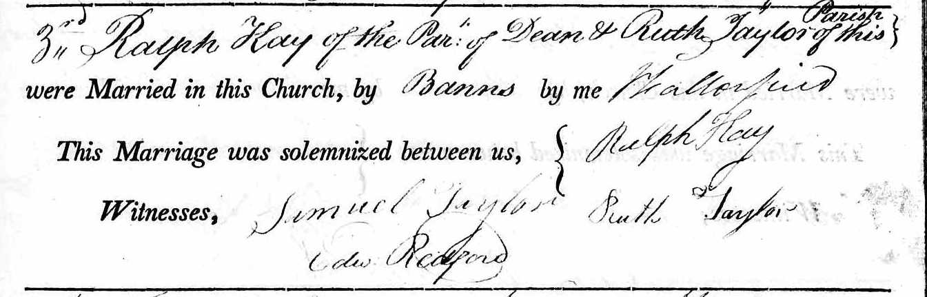 Taken on June 3rd, 1817 and sourced from Certificate - Marriage.