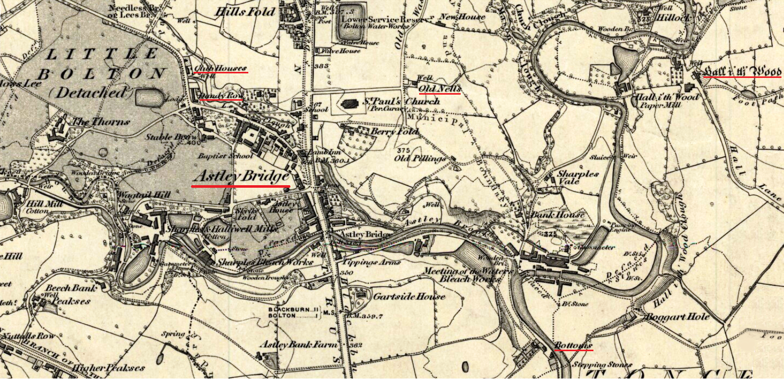 Taken in 1844 in Astley Bridge and sourced from NLS Maps.