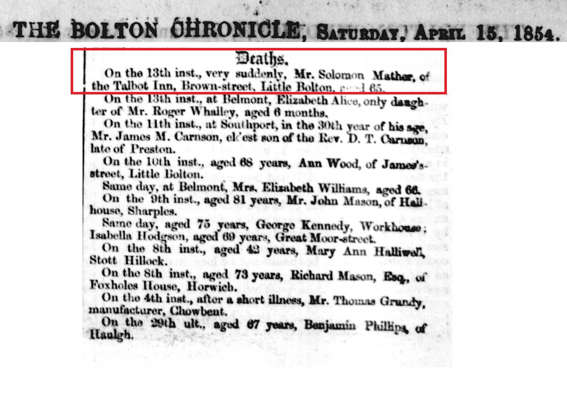 Taken on September 15th, 1854 and sourced from Bolton Chronical.