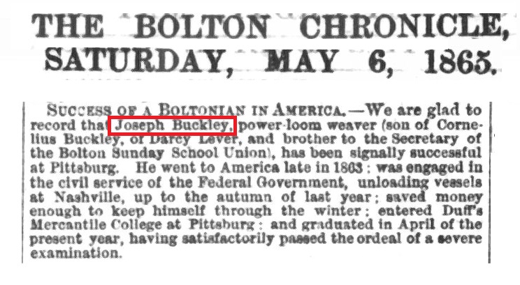 Taken on May 6th, 1865 and sourced from Bolton Chronical.