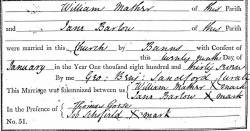 Taken on January 29th, 1837 and sourced from Certificate - Marriage.